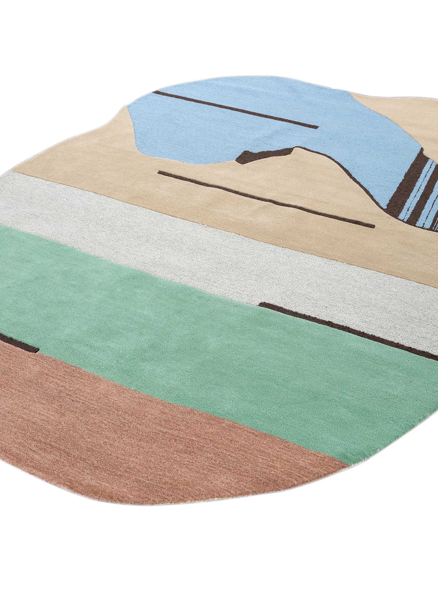 ocean blue/marigold hand tufted Rugs